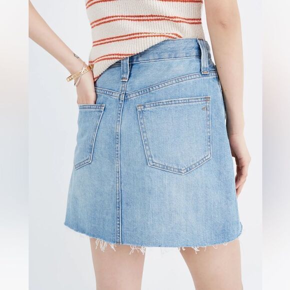 Madewell Rigid Denim A-Line Mini Skirt in Lovell Wash - Picture 2 of 11